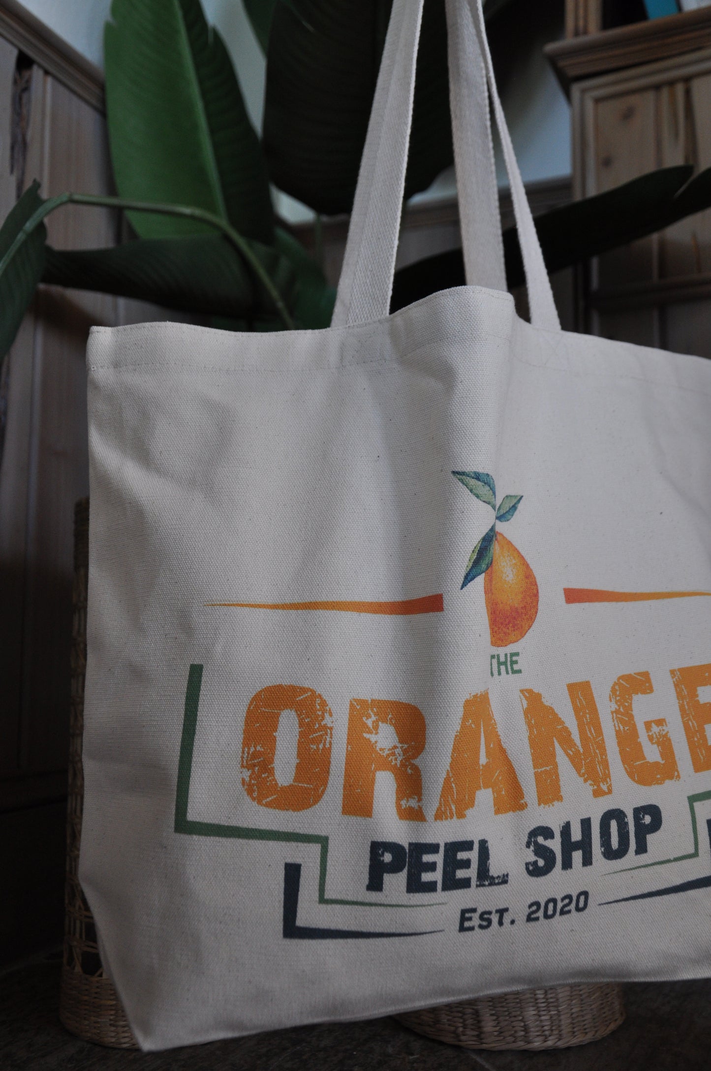 Orange Peel Logo Canvas Tote Bag