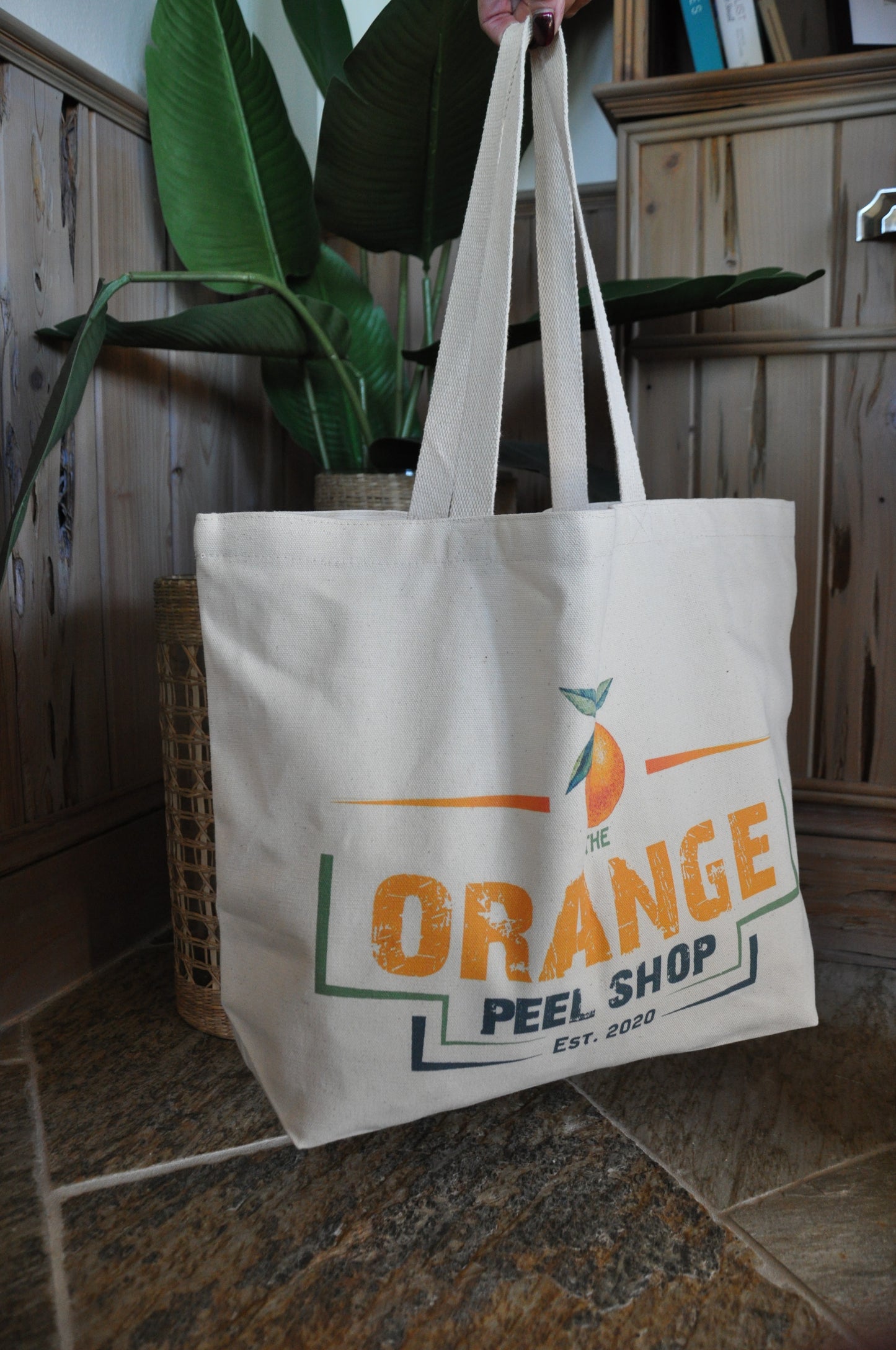 Orange Peel Logo Canvas Tote Bag