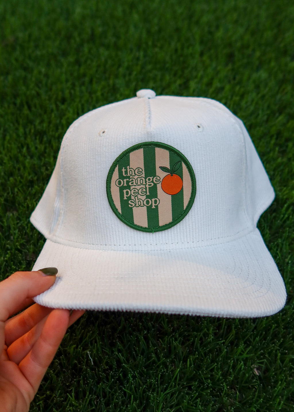 White Corduroy Trucker Hat