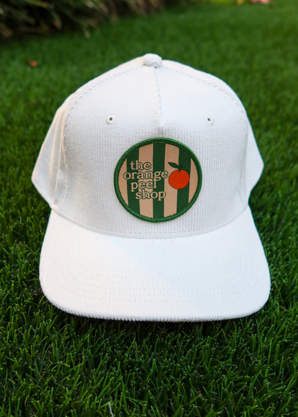 White Corduroy Trucker Hat