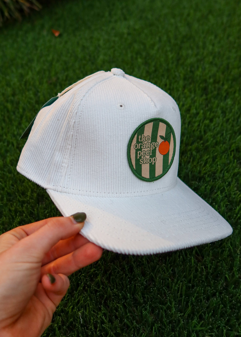 White Corduroy Trucker Hat