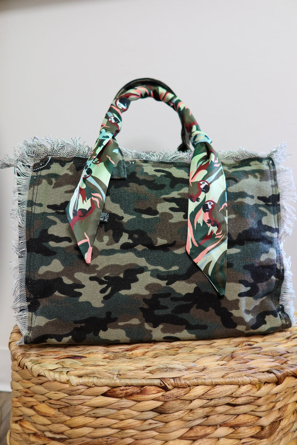 Camo Fringe Tote