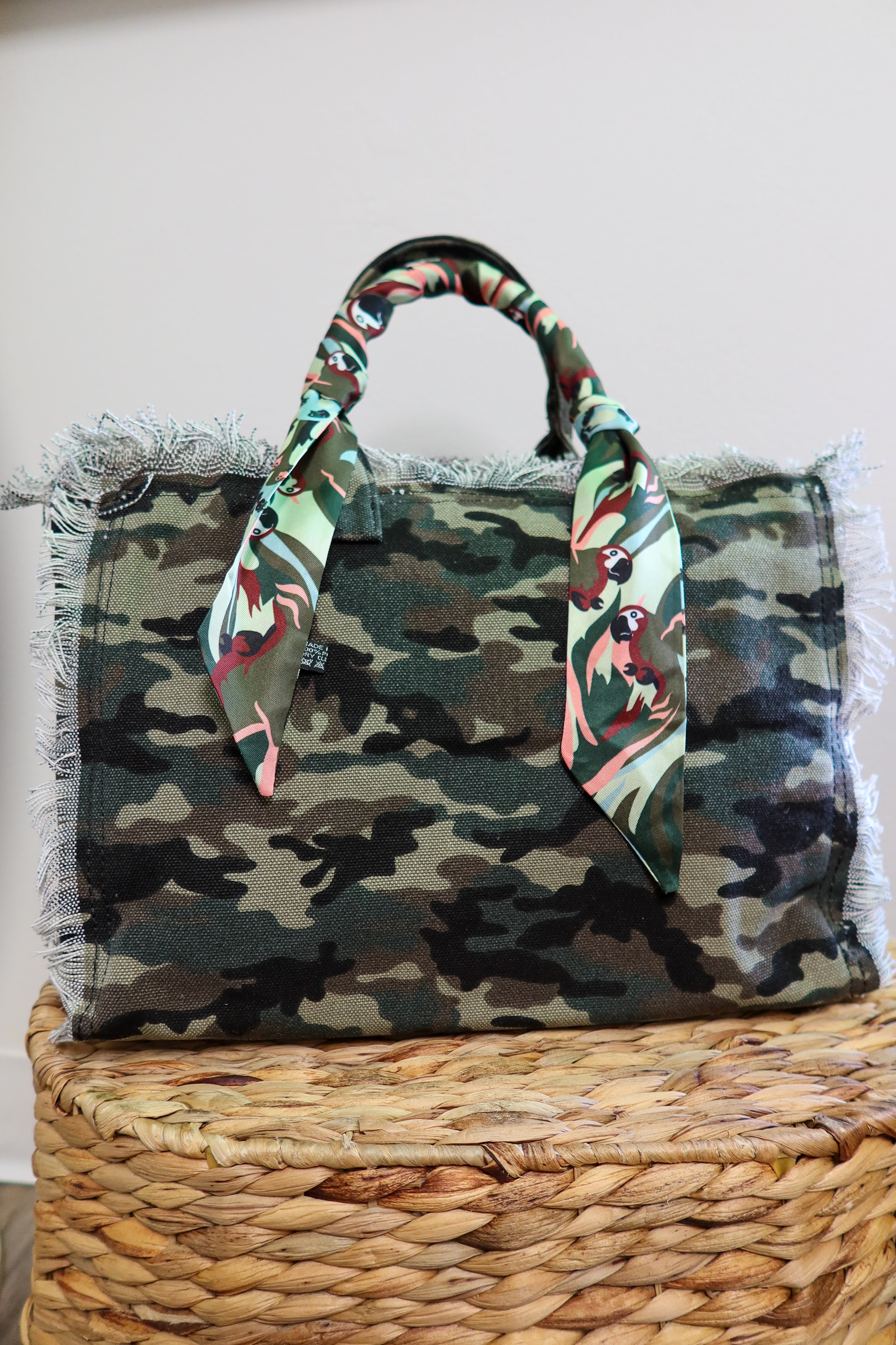 Camo Fringe Tote