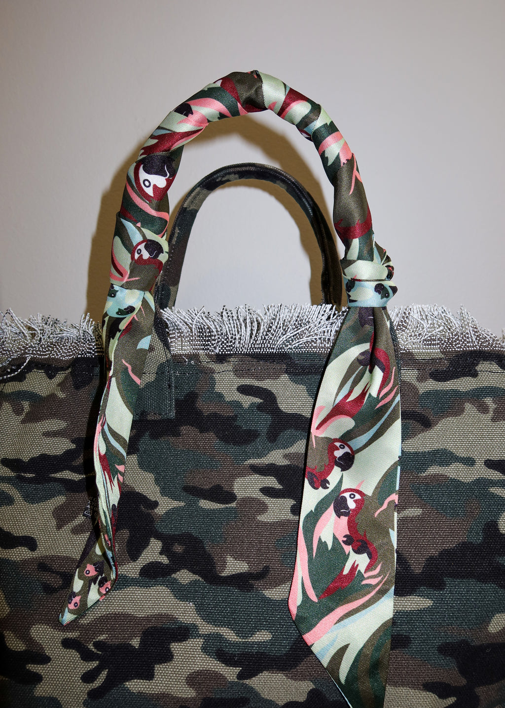 Camo Fringe Tote
