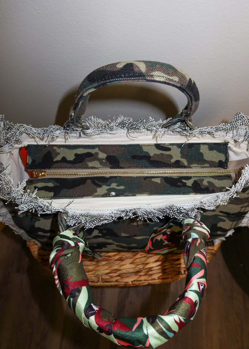 Camo Fringe Tote