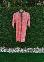 Orange Print Pajama Dress