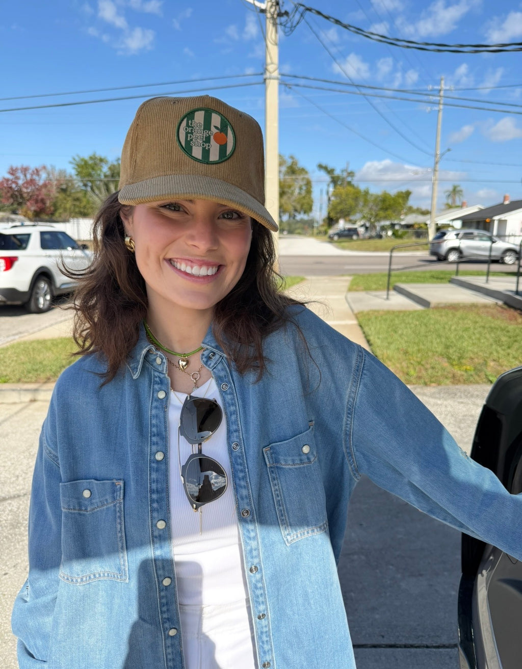 Tan Corduroy Trucker Hat
