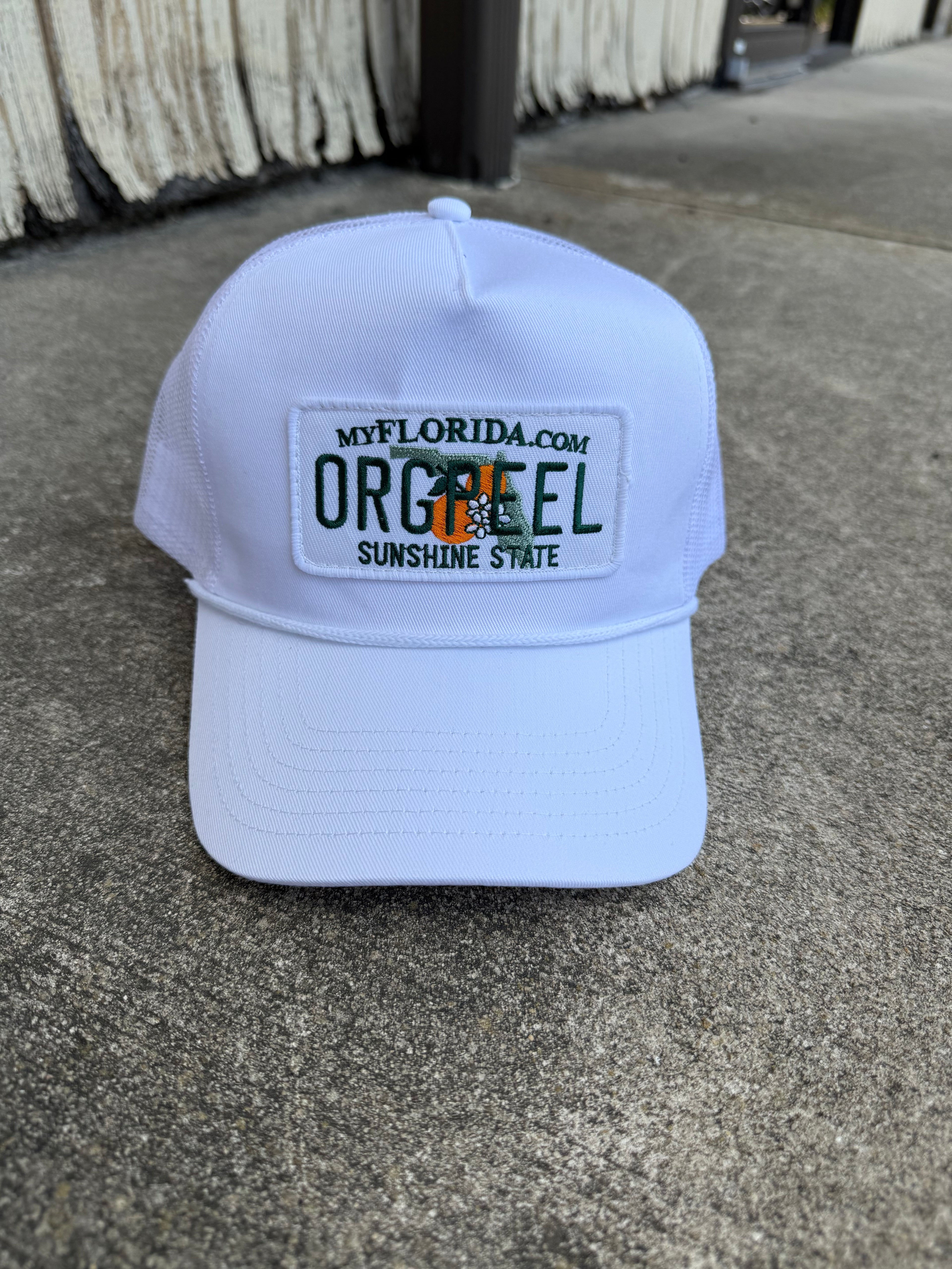 White License Plate Trucker Hat