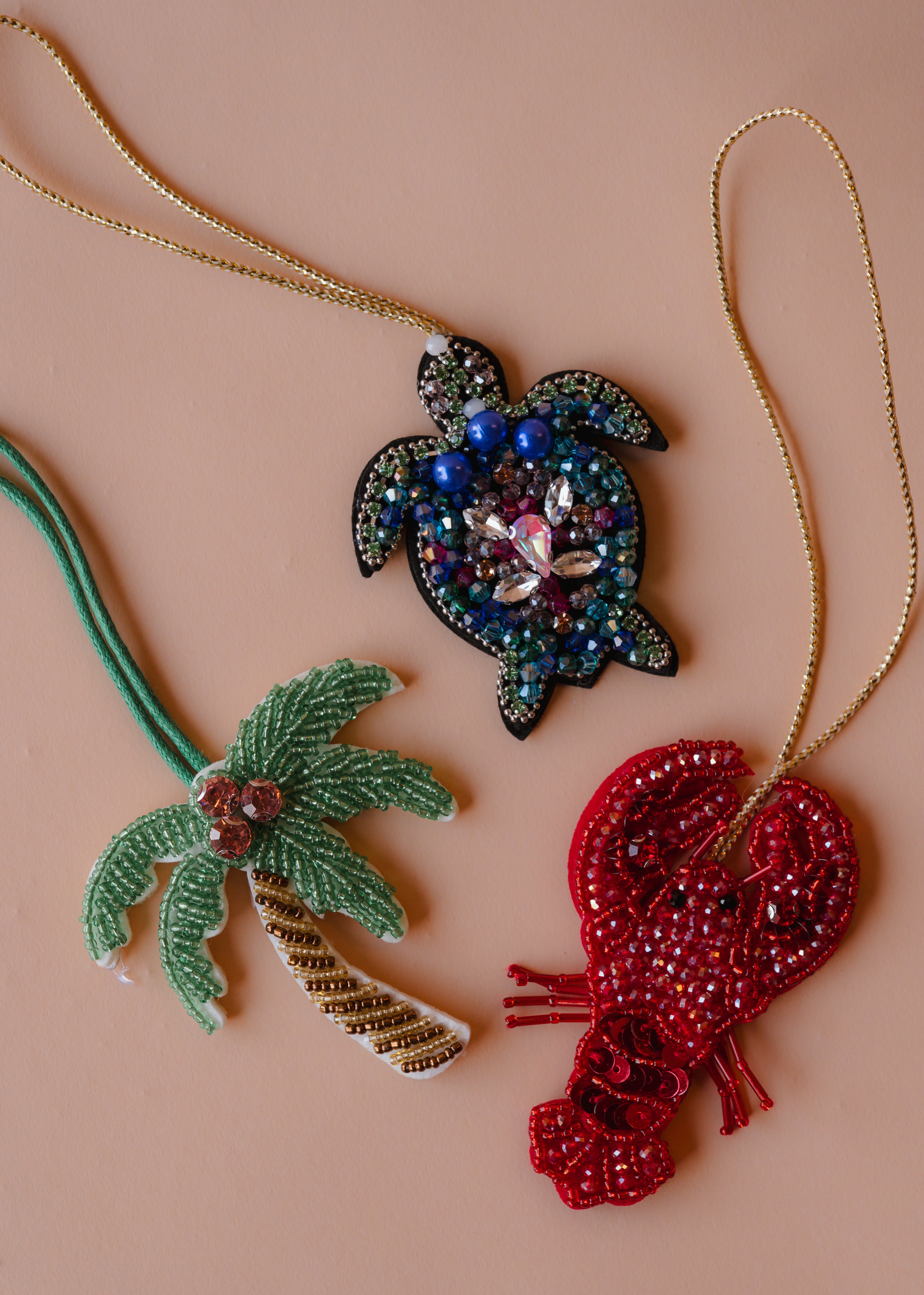 Palm Tree Beaded Bag Charm