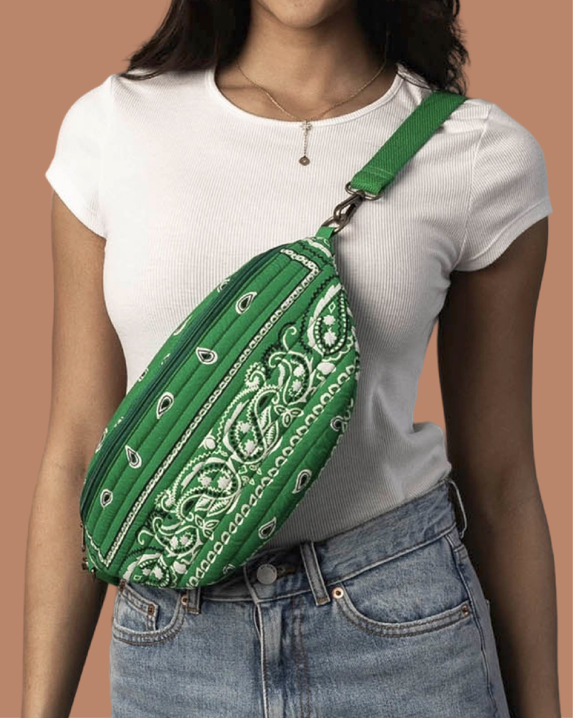 Green Bandana Crossbody